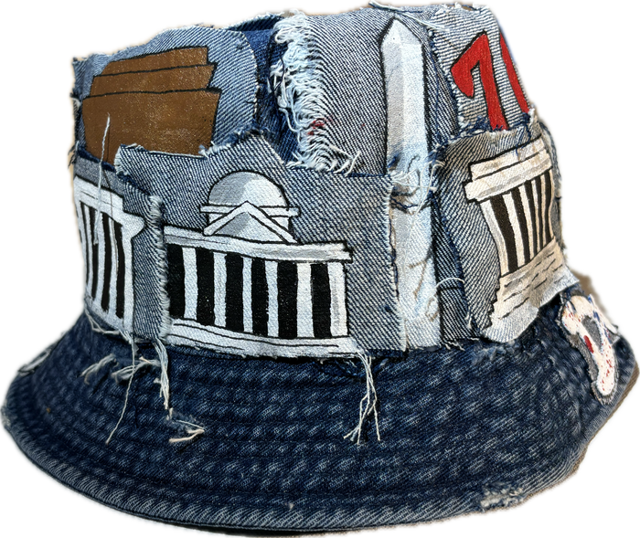 D.C (Distressed City)Hand-Crafted Denim Bucket Hat