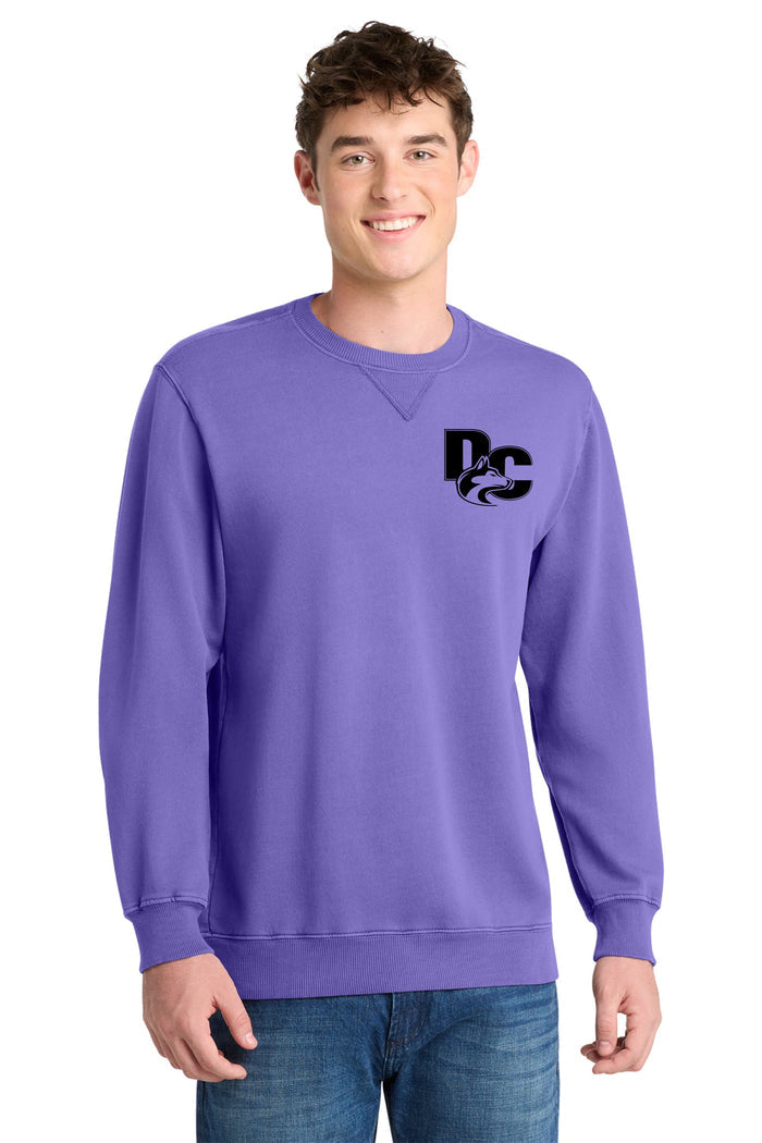 DCHS Soccer Beach Wash Crewneck Sweatshirt-HUSKIES DESIGN