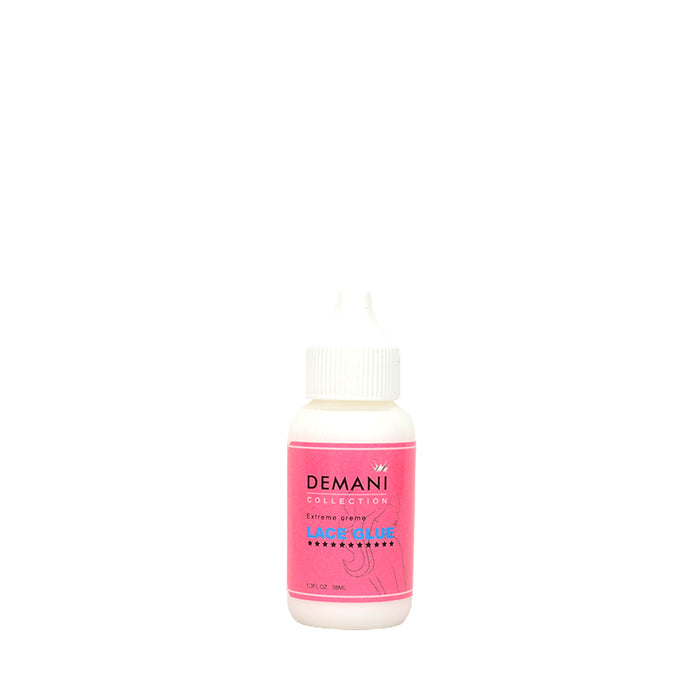 DEMANI extreme hold lace glue bottle pink label 1oz for secure wig and lace frontal application