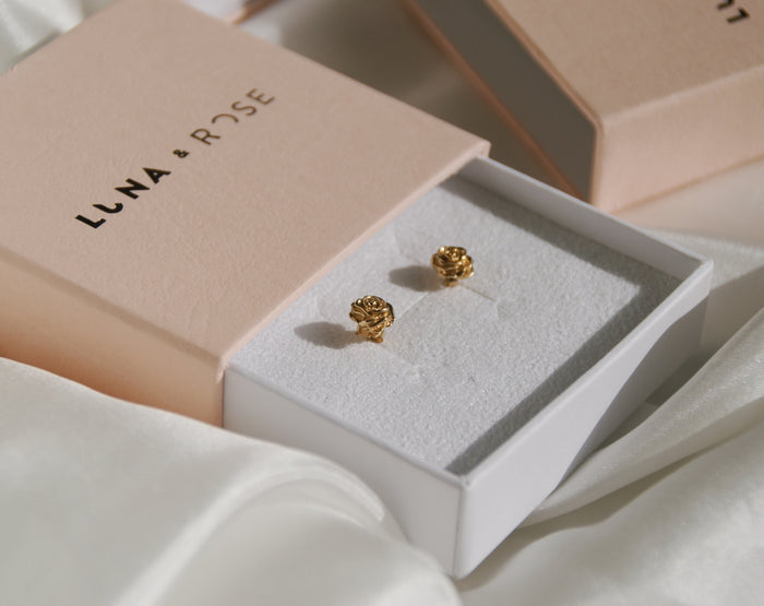 Luna & rose Desert Rose Stud Earrings in Gold