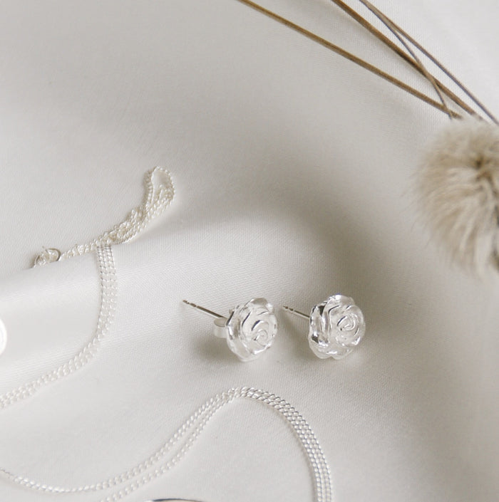 Desert Rose Earrings - Recycled Sterling Silver