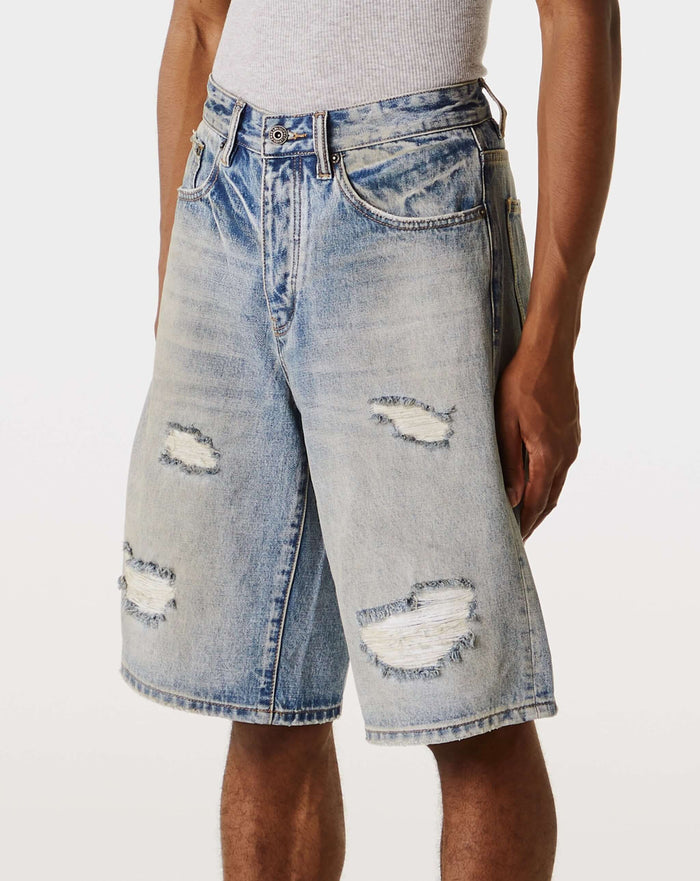 PRVT LBL Distressed Denim Short. Underground Apparel. Rule of Next Streetwear.