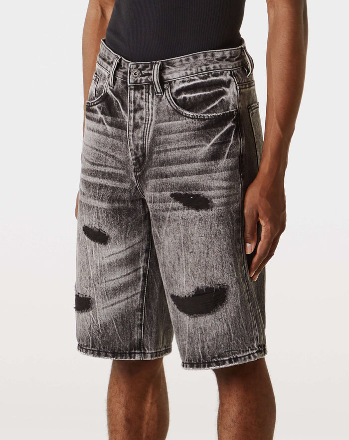PRVT LBL Distressed Denim Short. Underground Apparel. Rule of Next Streetwear.