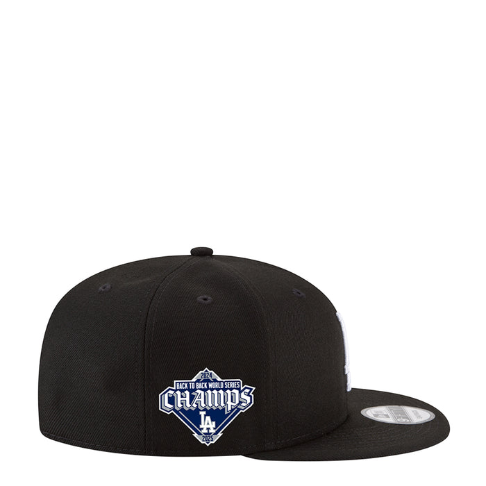 Black baseball cap with Back-to-Back champs patch on front panel