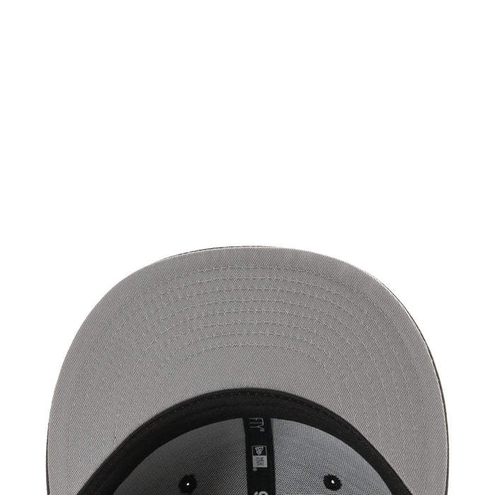 Grey baseball cap with black inner brim and small league logo label