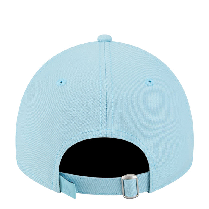 Light blue baseball cap with adjustable strapback and open interior