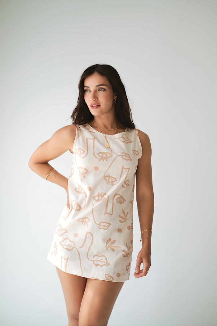 DOLLY DRESS - Plant Eyes Sand