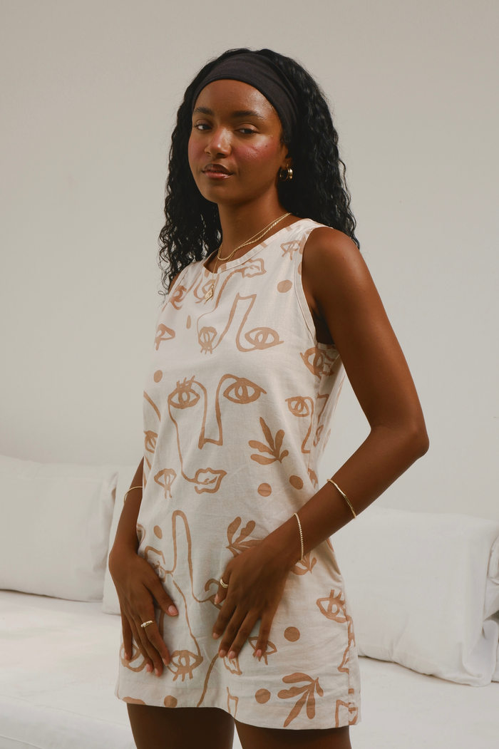 DOLLY DRESS - Plant Eyes Sand