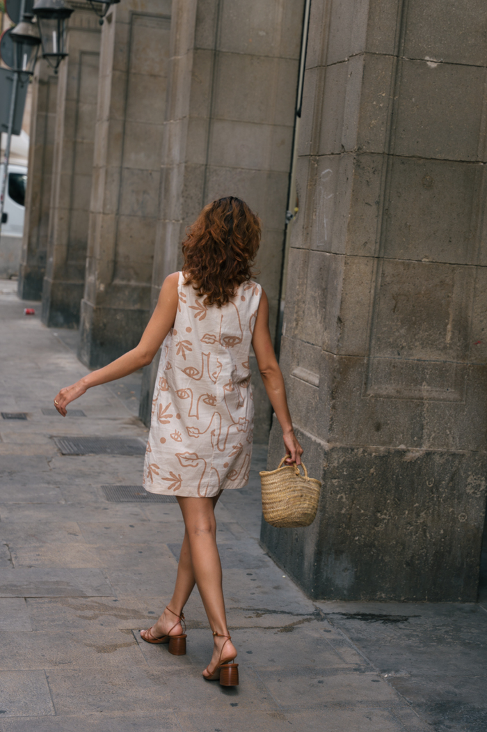 DOLLY DRESS - Plant Eyes Sand