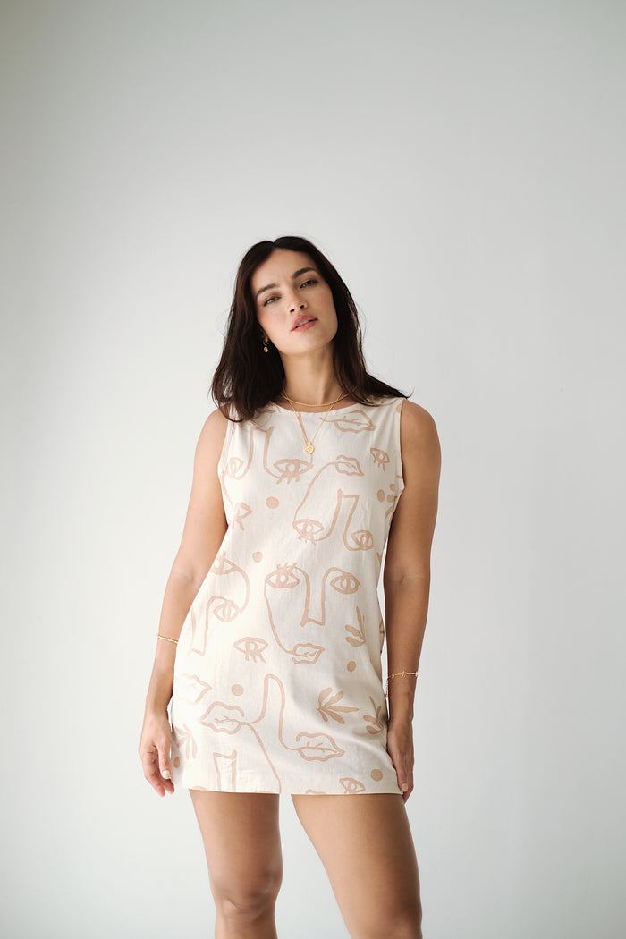 DOLLY DRESS - Plant Eyes Sand