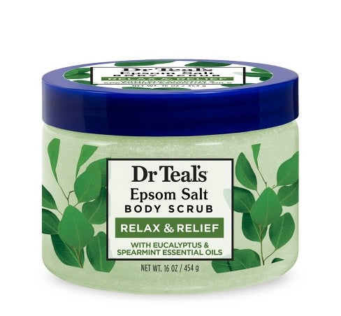 DR TEALS epsom salt scrub relax & relief with eucalyptus & spearmint essential oil مقشر الجسم بملح ايبسوم