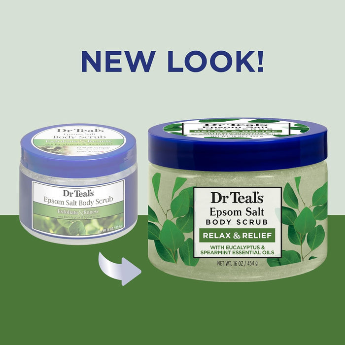 DR TEALS epsom salt scrub relax & relief with eucalyptus & spearmint essential oil مقشر الجسم بملح ايبسوم