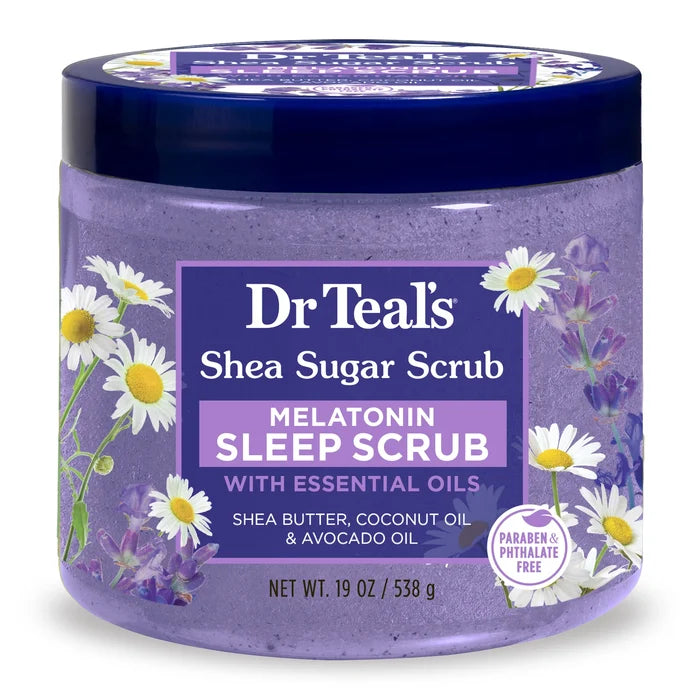 DR TEALS shea suger scrub melatonin with essential oils مقشر الجسم بالشيا والسكر والميلاتونين من دكتر تيلز