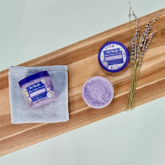 DR TEALS shea suger scrub melatonin with essential oils مقشر الجسم بالشيا والسكر والميلاتونين من دكتر تيلز