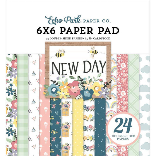 Echo Park - Double-Sided Paper Pad 6"X6" - 24/Pkg - New Day. Available at Embellish Away located in Bowmanville Ontario Canada.