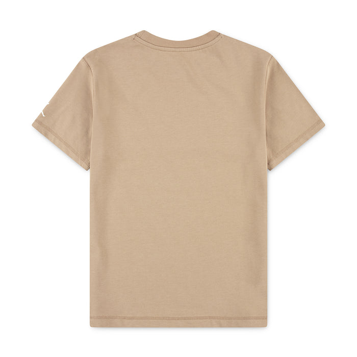 Youth tan wash tee, plain back with crew neck and short sleeves