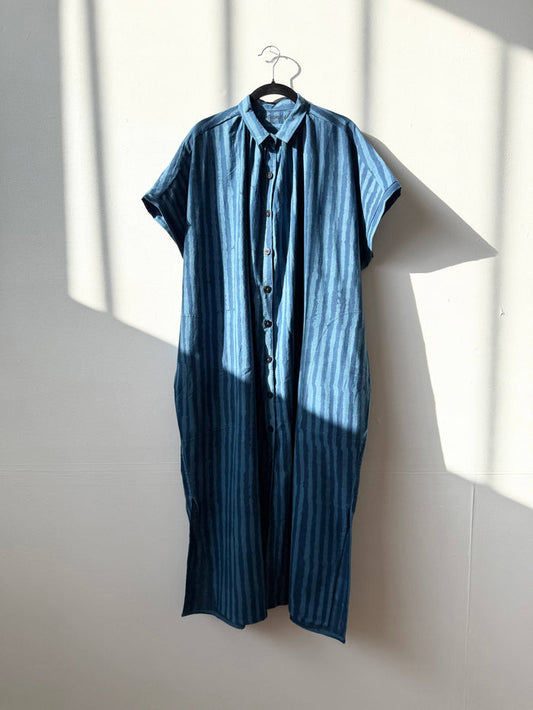 Elise Indigo Stripe Dress