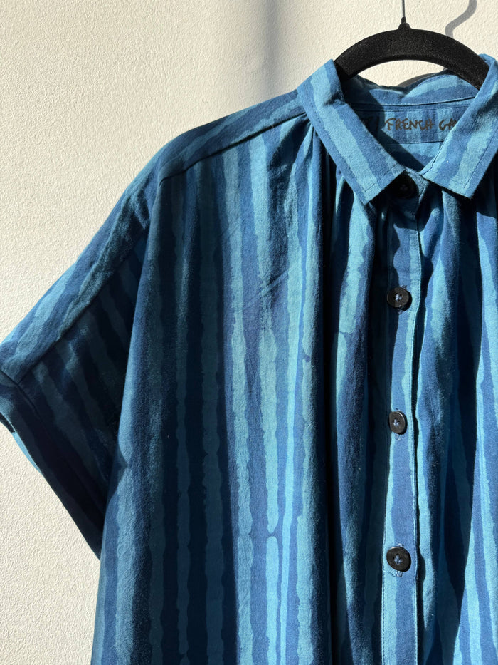 Elise Indigo Stripe Dress