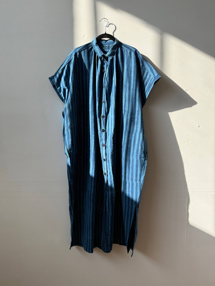 Elise Indigo Stripe Dress