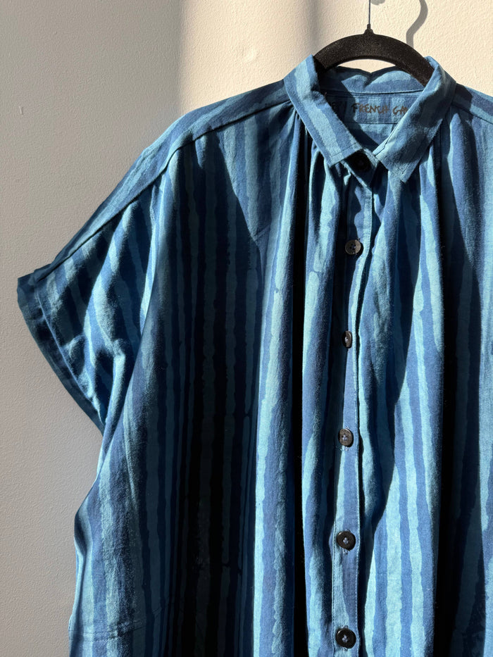Elise Indigo Stripe Dress