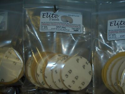 Elite Finish Disc 3'' Gripon  180 Grit Sandpaper 50 pack