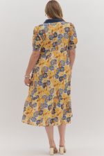 Entro Floral Contrast Collar Dress