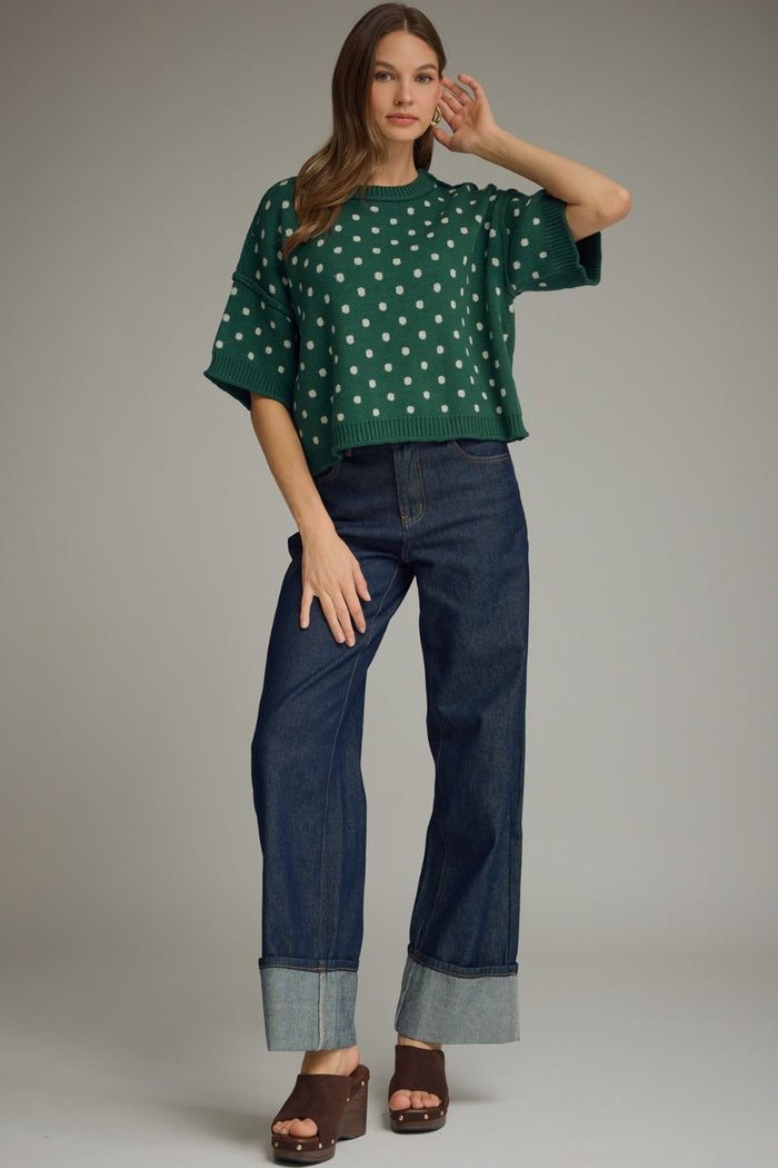 Entro Polka Dot Sweater Top