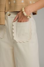 Entro Scallop Trim Wide Leg Pants