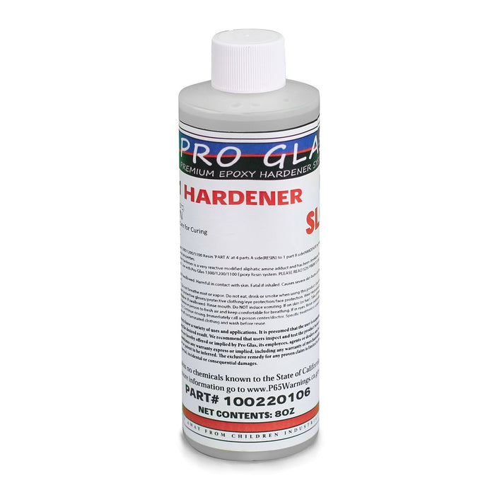 8 ounce bottle of ProGlas epoxy resin 4:1 slow hardener.
