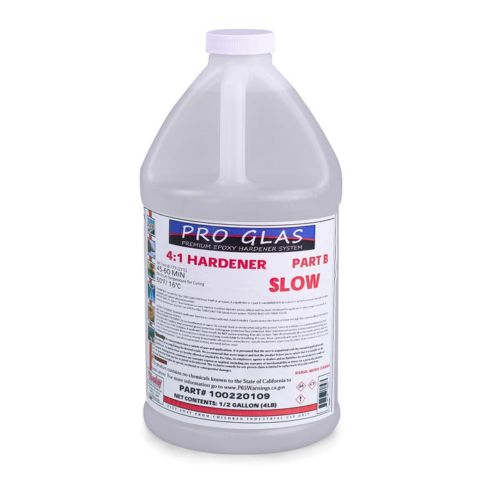 1/2 gallon of epoxy resin 4:1 hardener. Slow speed hardener.