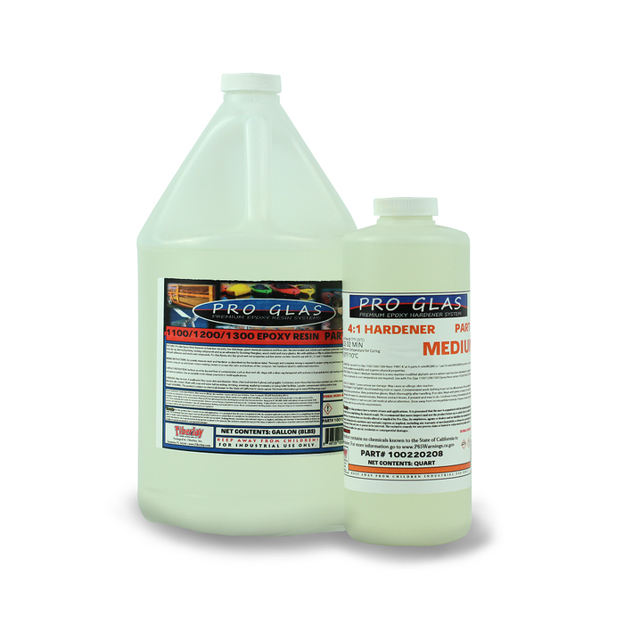 1.25 gallon medium speed 4:1 epoxy resin. Clear.