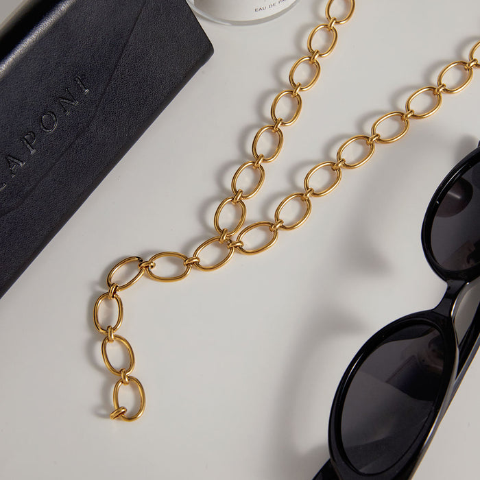 Everyday Icon Chunky Lariat Necklace– 18K Gold Plated, Water & Tarnish Resistant