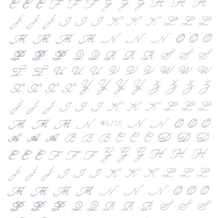 Fancy Cursive Letters Nail Art Stickers - Bio Seaweed Gel USA