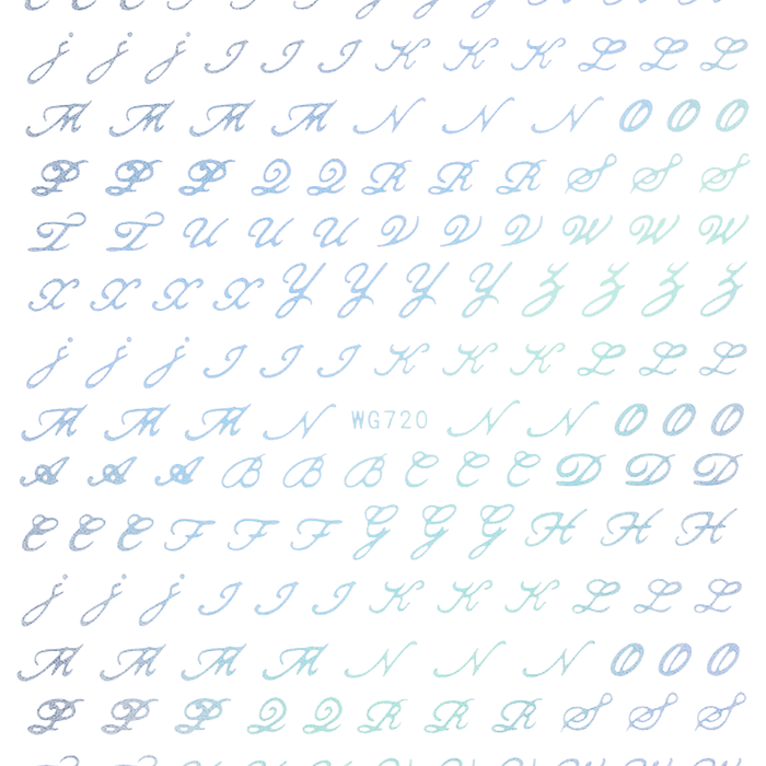 Fancy Cursive Letters Nail Art Stickers - Bio Seaweed Gel USA