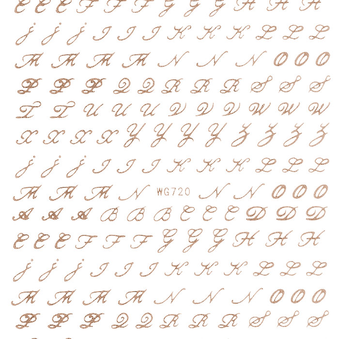 Fancy Cursive Letters Nail Art Stickers - Bio Seaweed Gel USA