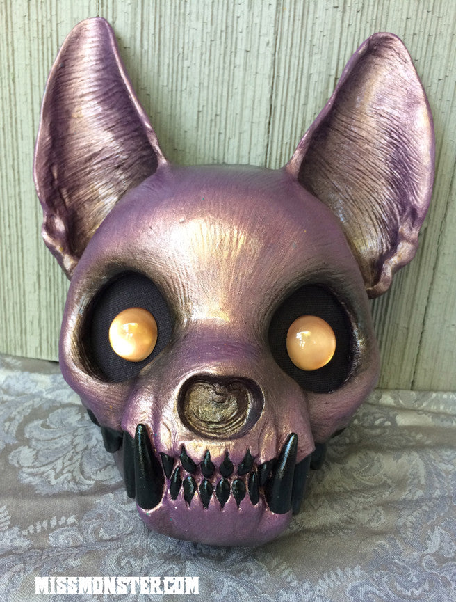 FINISHED READY TO SHIP CAT MASK- METALLIC FLESH