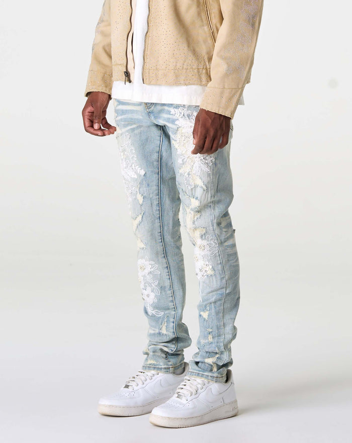 PRVT LBL Floral Ripped Skinny Jean. Underground Apparel. Rule of Next Streetwear.
