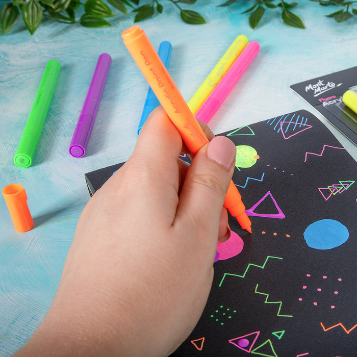 Fluoro Acrylic Paint Pens Fine Tip Signature 6pc