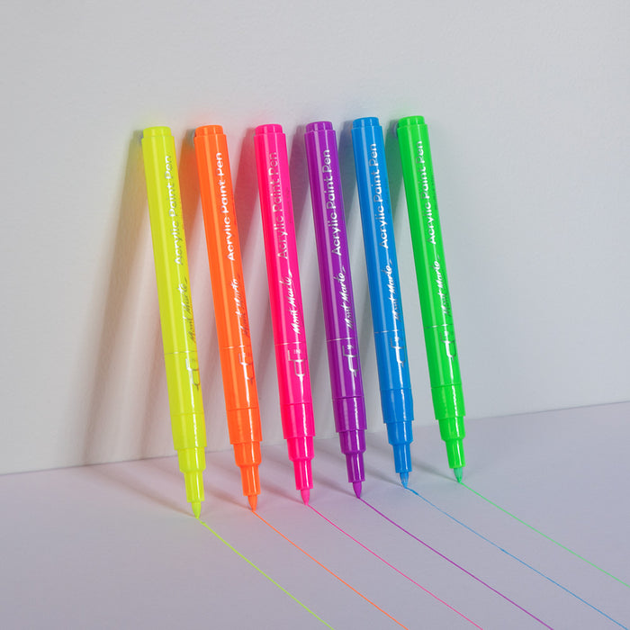Fluoro Acrylic Paint Pens Fine Tip Signature 6pc