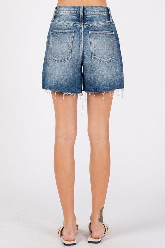 Frayed Hem Denim Shorts