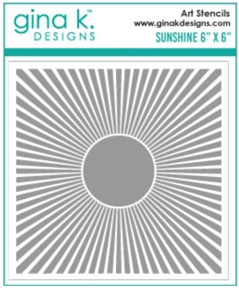 Gina K. Designs - Stencil - Sunshine. Available at Embellish Away located in Bowmanville Ontario Canada.