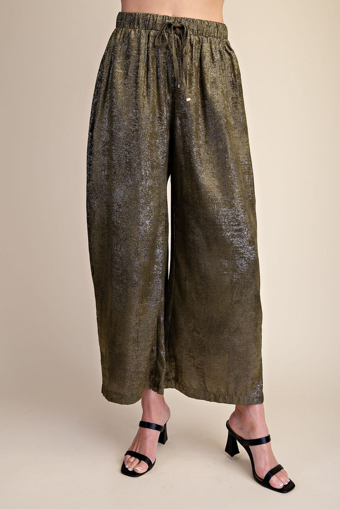 Glam Olive Shimmery Pant Set