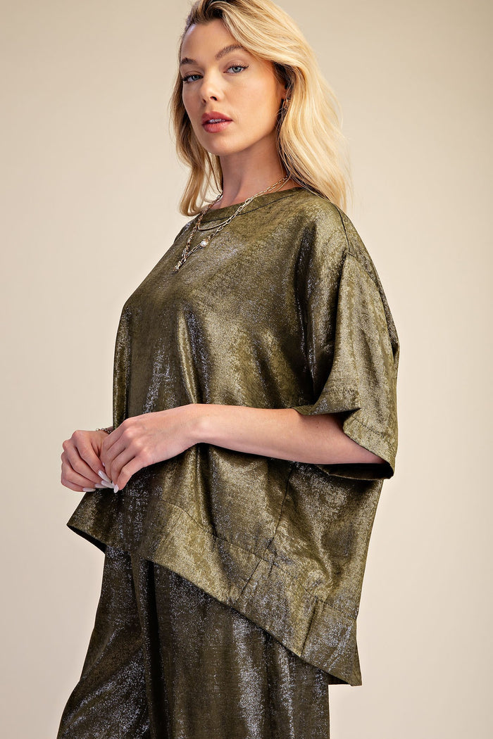 Glam Olive Shimmery Pant Set