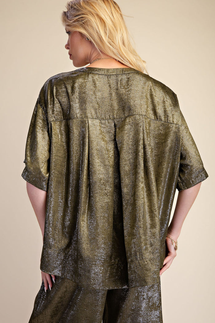 Glam Olive Shimmery Pant Set