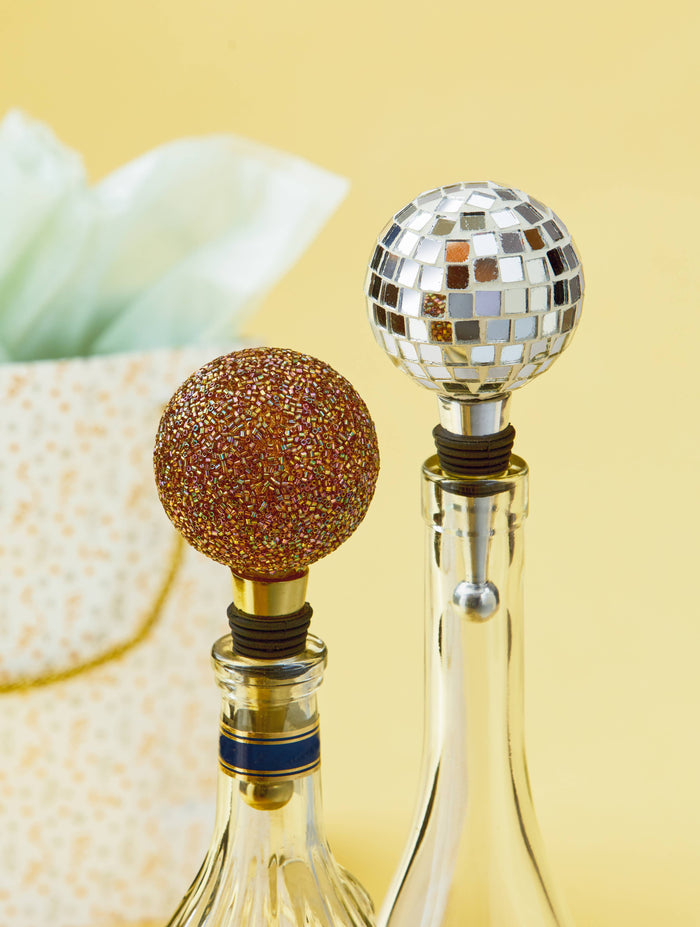 Glitz Bottle Stopper Bronze Glass