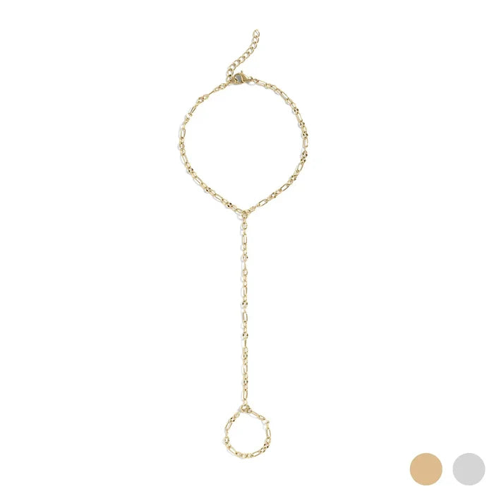 Golden Kiss Smooth Lip Hand Chain – 18K Gold Plated, Water & Tarnish Resistant