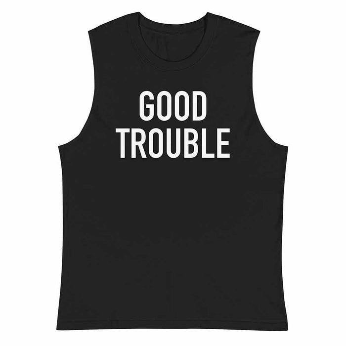 GOOD TROUBLE Sleeveless T-shirt black
