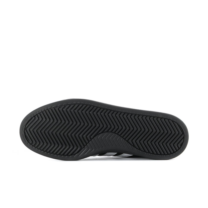 Black rubber outsole with herringbone tread pattern