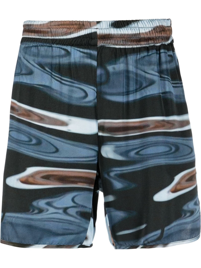 Graphic Print Track Shorts