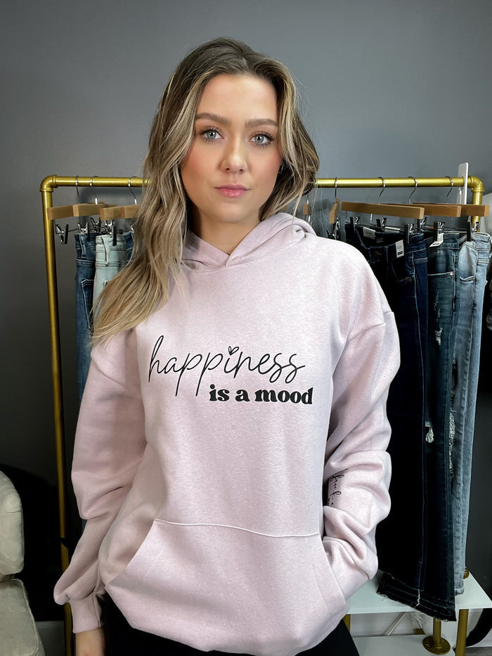 Happiness Is A Mood and F*ck Em' Is A Mindset Hoodie w/Sleeve design